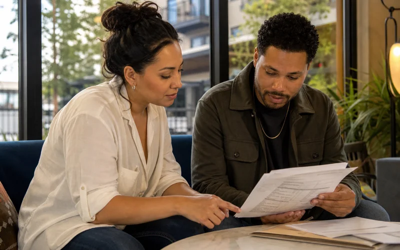 Fort Worth Second Chance Apartments locator reviewing income documents with renter at a Class A luxury community