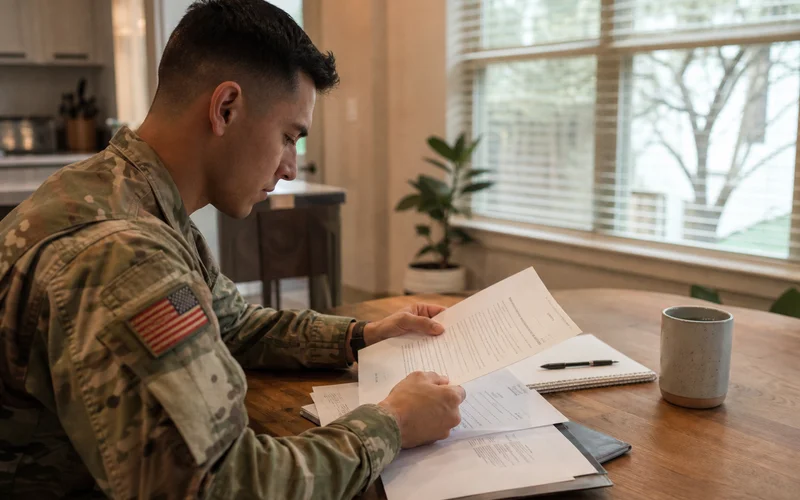 Fort Worth Second Chance Apartments helping military service member review lease terms with SCRA and BAH documentation