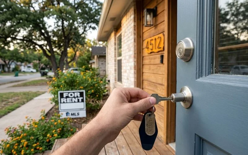 Suburban house with key for private MLS home rentals in Tarrant County