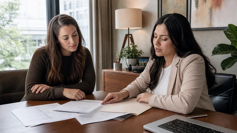 Fort Worth Second Chance Apartments locator reviewing divorce decree and lease application with a recently divorced renter